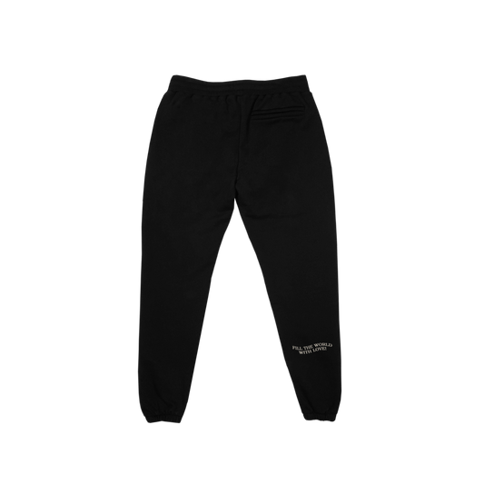 "Fill The World With Love" Black Sweatpants