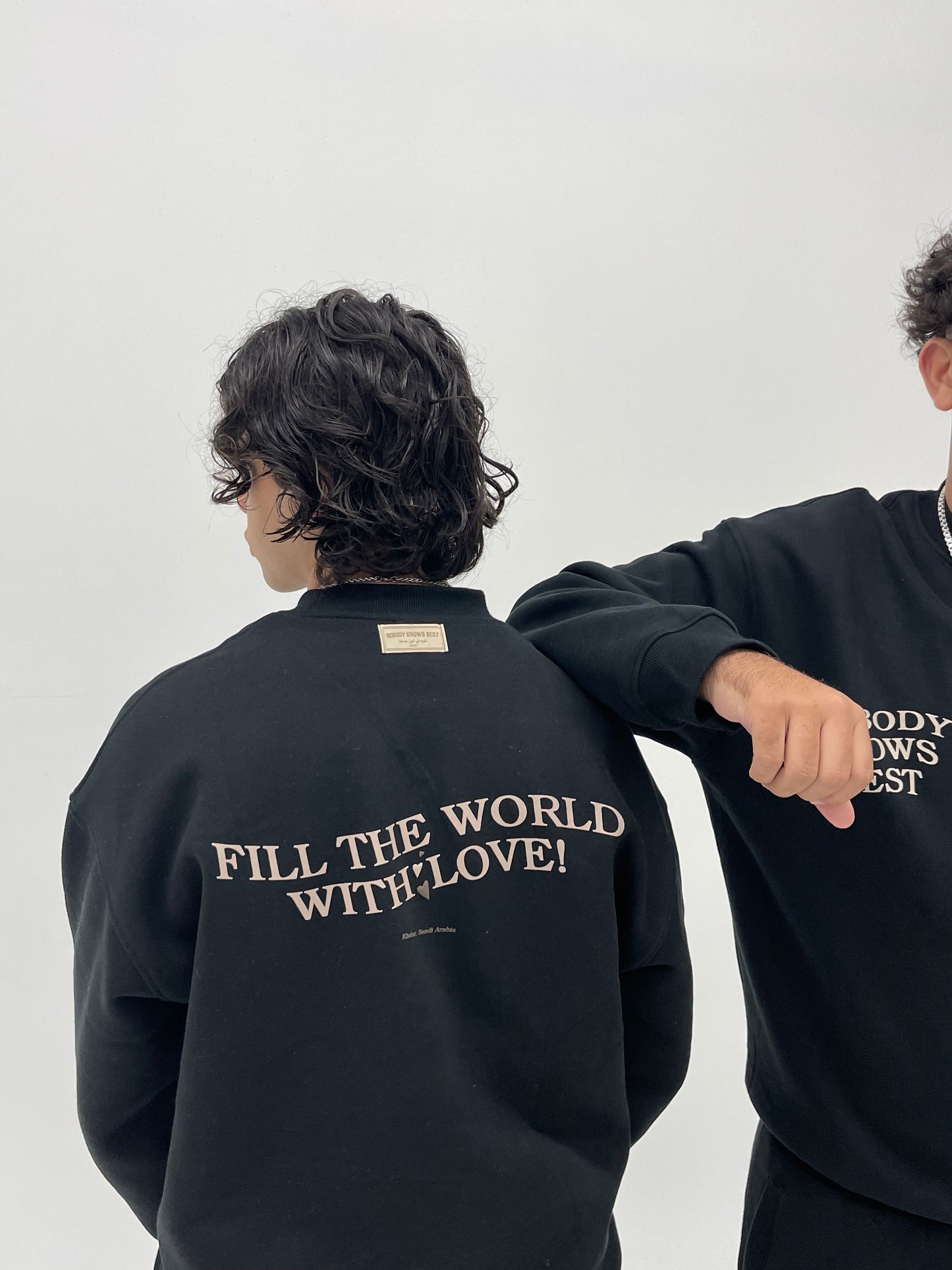 "Fill The World With Love" Black Sweater